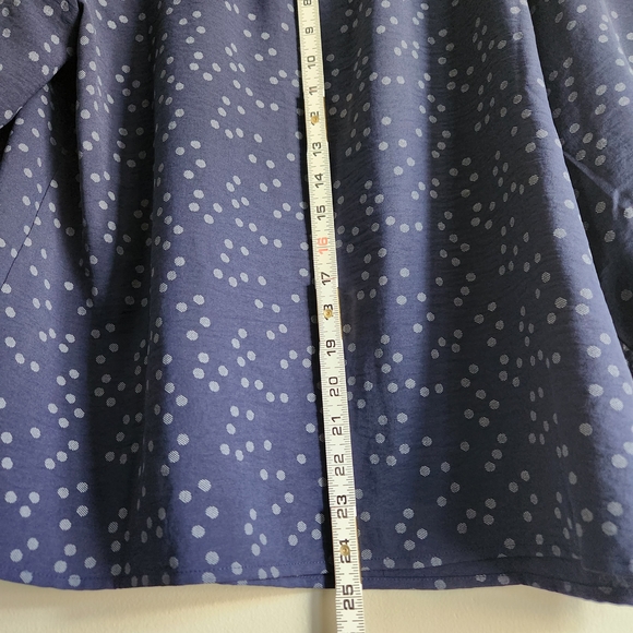 Olivia & Martin Blue Polka Dot Women's Top SKU F05 - Picture 4 of 6